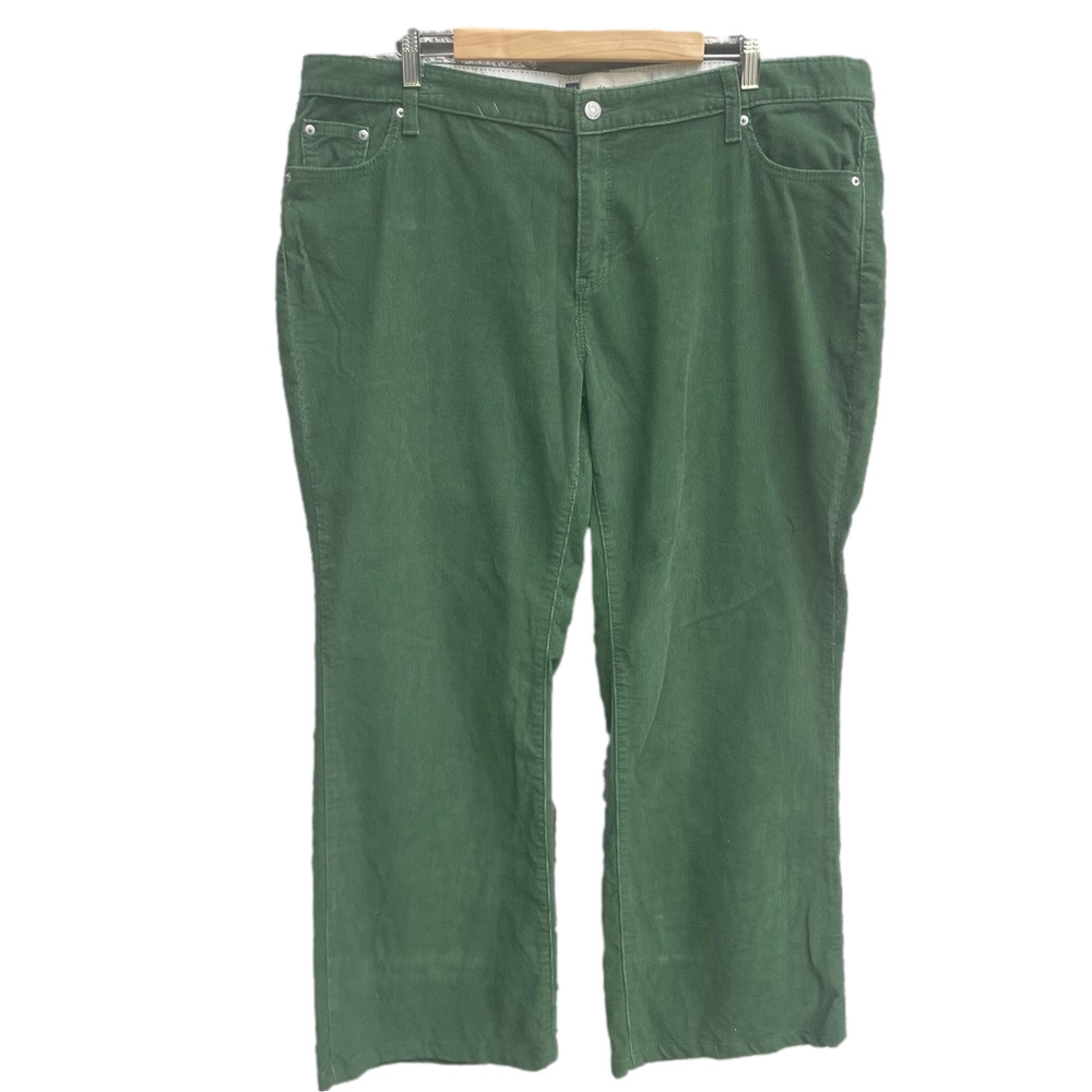 Y2K Gap Low Rise Boot Cut Stretch Green Corduroy Jeans Vintage Size 20